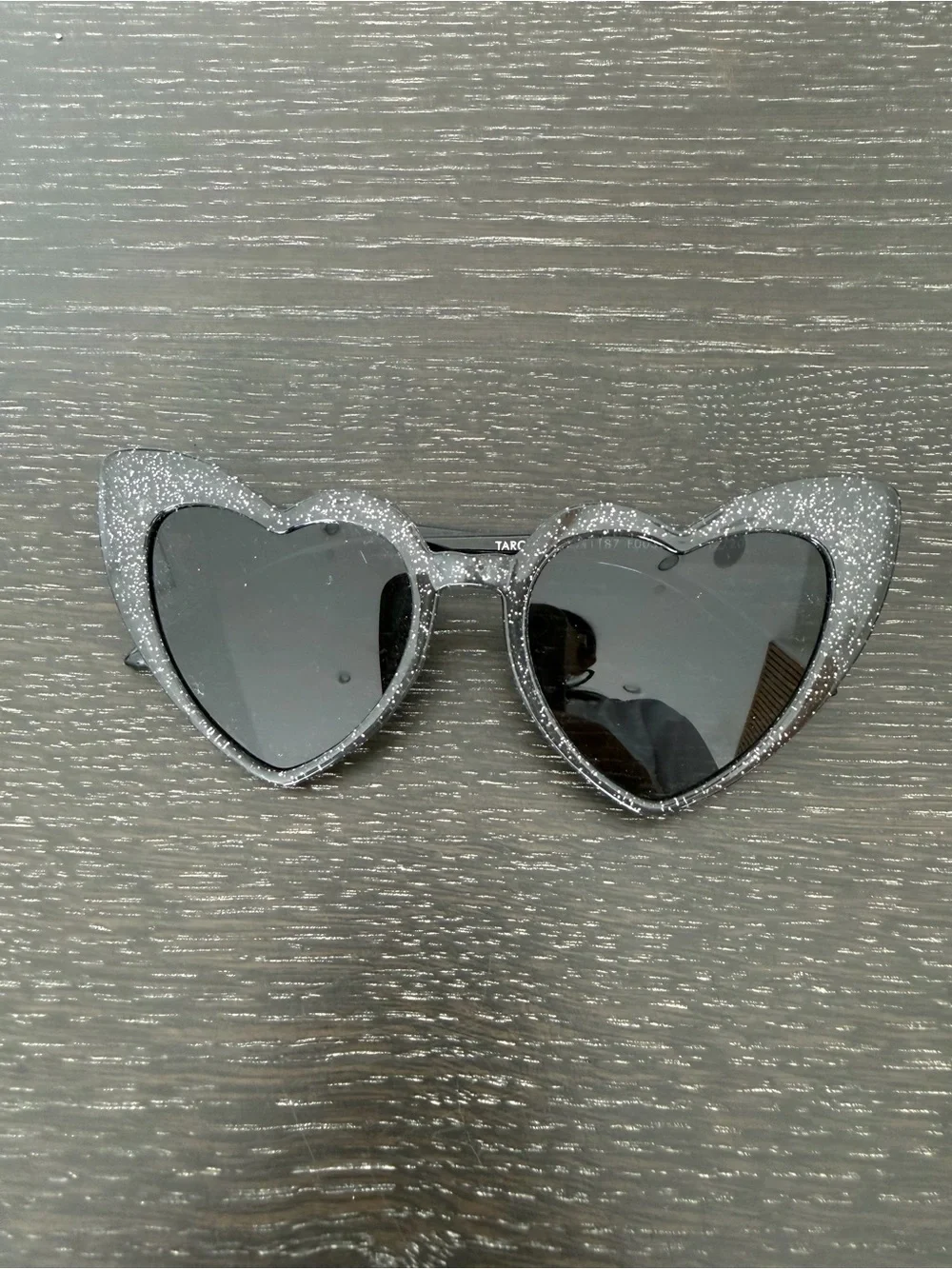 art class Black Glitter Heart Sunglasses for Kids